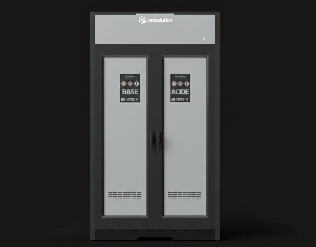 Armoire de stockage ventilée pour produits chimiques dangereux