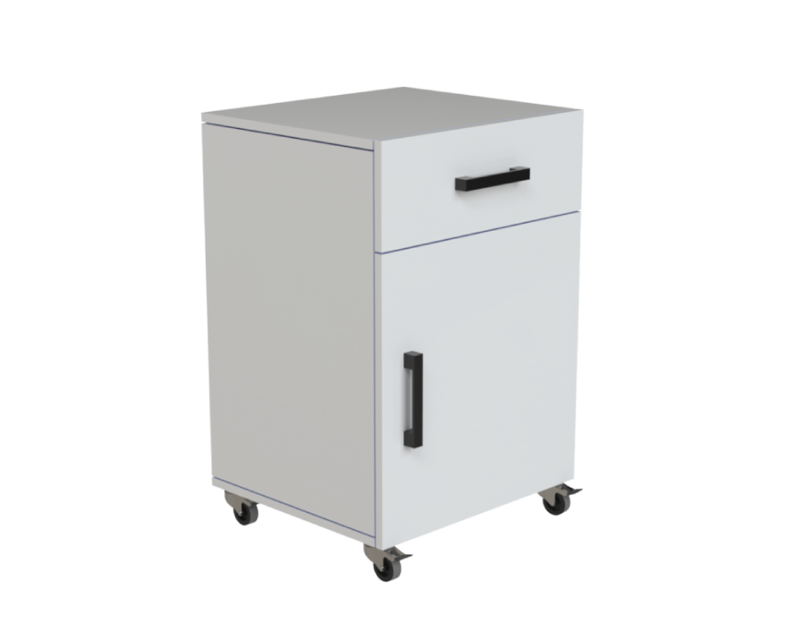 meuble de laboratoire sous paillasse mixte 1 tiroir 1 porte