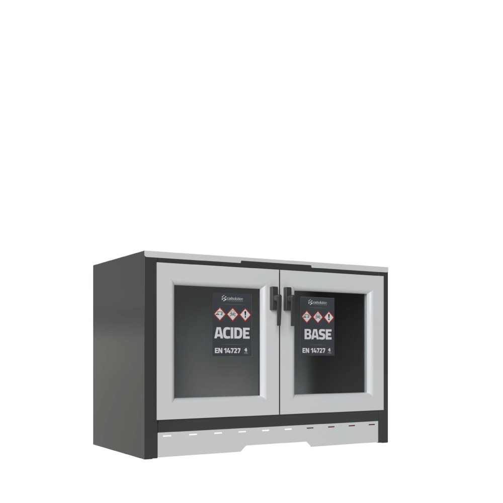 Caisson de ventilation avec filtre à charbon actif pour armoire chimique.