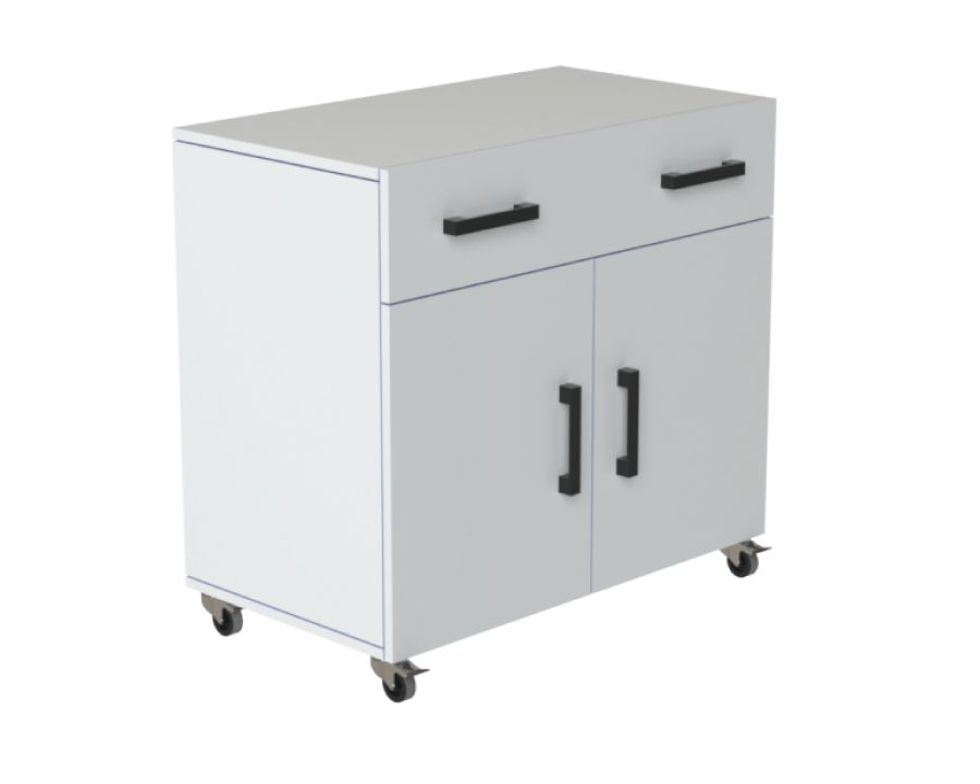 meuble de laboratoire sous paillasse mixte 1 tiroir 2portes