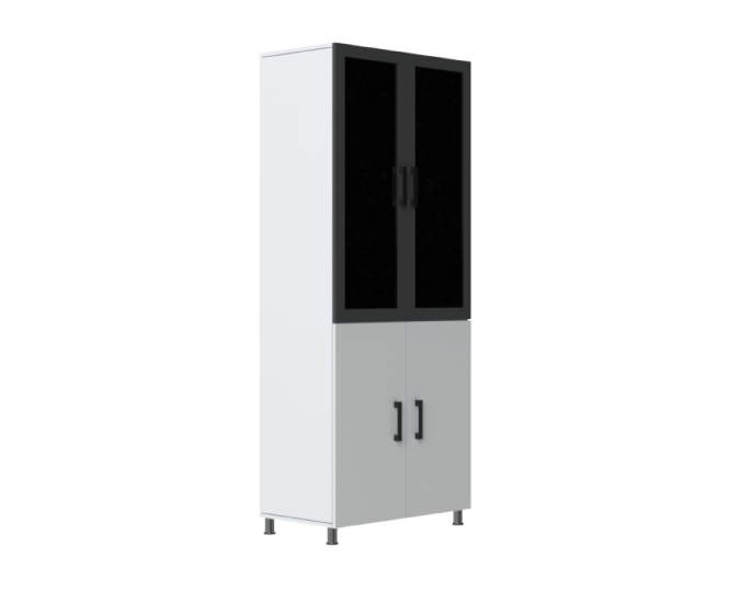 armoire de rangement 2 portes pleines 2 portes vitrée