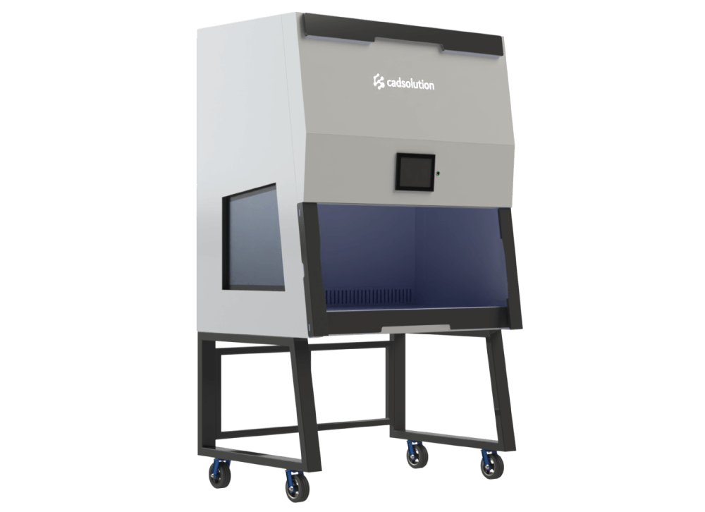 Poste de sécurité microbiologique PSM classe II avec écran tactile et vitre motorisée.